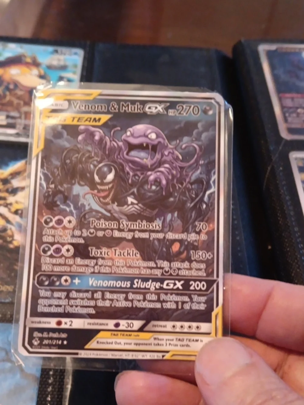 Venom & Muk GX Pokémon Card - Black & Purple Artwork